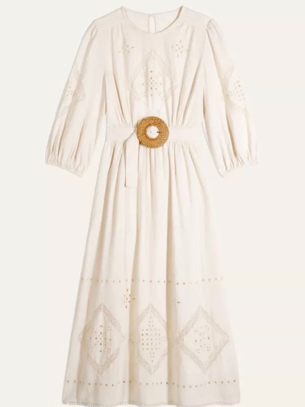 ba&sh French Eyelet Maxi Dress with Woven Round Belt